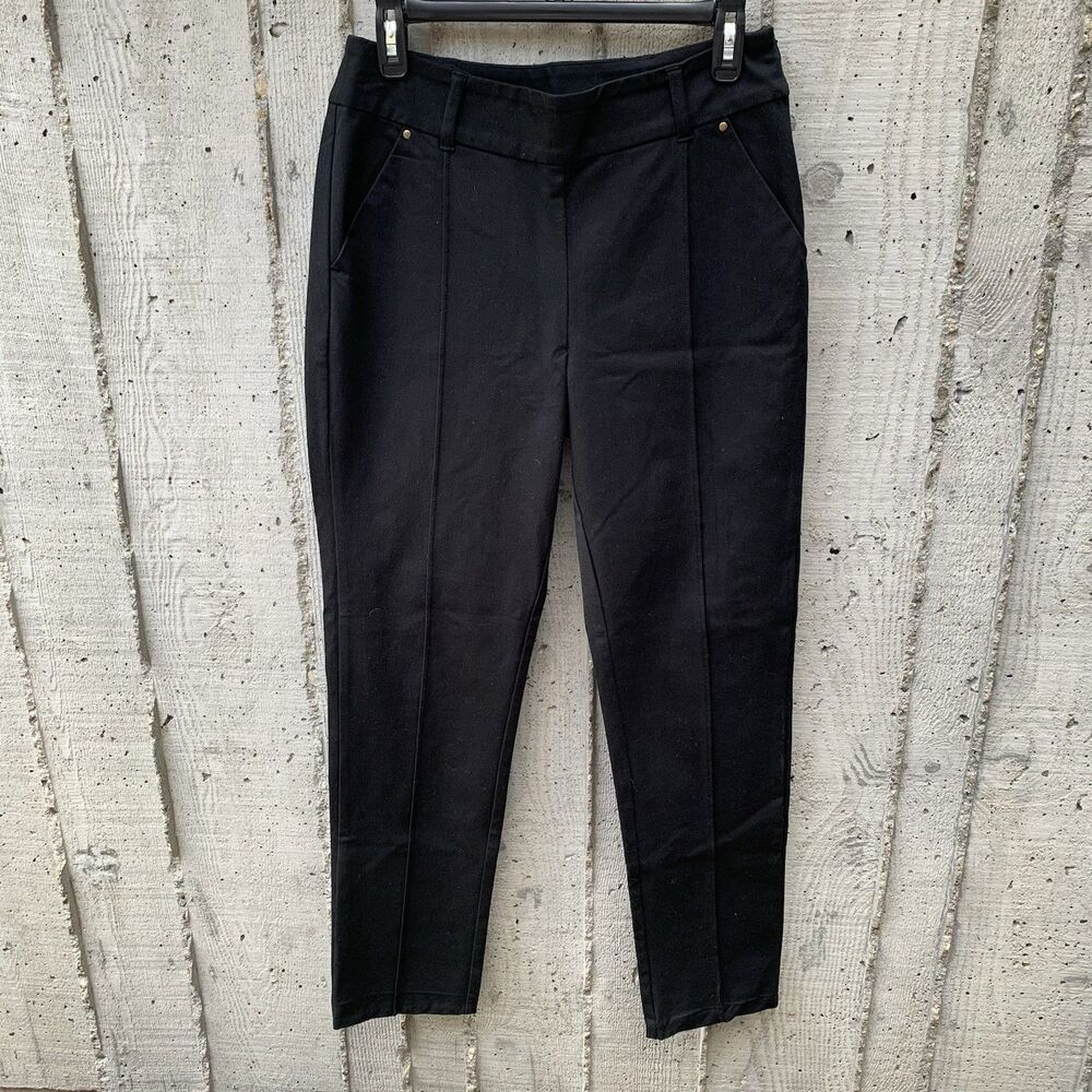 Sundance Women's Front Seam Pull-On Black Tapered Trousers Career Closet Staple